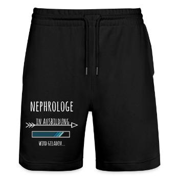 Nephrologe Ausbildung Medizinstudium Arzt Medizin  - Stanley/Stella Unisex Bio Joggingshorts Trainer  - Schwarz - Vorne - Nik (191cm) & Marisol (170cm)