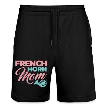 French Horn Mom - Stanley/Stella Trainer Unisex Organic Jogging Shorts - black - Front - Nik (191cm) & Marisol (170cm)
