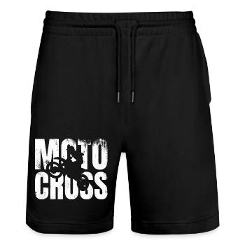 Moto Cross - Short de jogging bio TRAINER Stanley/Stella unisexe - noir - Devant - Nik (191cm) & Marisol (170cm)