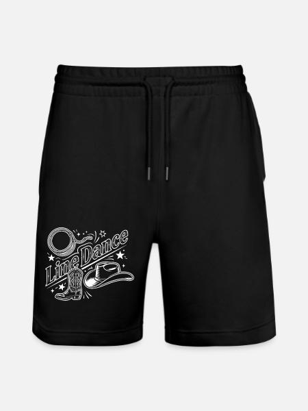 Line Dance Country Western Motif - Stanley/Stella Trainer Unisex Organic Jogging Shorts - black