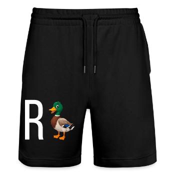 Retirement Retirement Funny - Stanley/Stella Trainer Unisex Organic Jogging Shorts - black - Front - Nik (191cm) & Marisol (170cm)