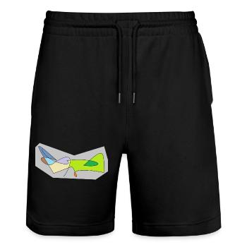 Vous avez été tagué, lol - Short de jogging bio TRAINER Stanley/Stella unisexe - noir - Devant - Nik (191cm) & Marisol (170cm)