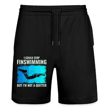 Flossenschwimmen Flossenschwimmen Schwimmen Schwimmen Wassersport - Stanley/Stella Unisex Bio Joggingshorts Trainer  - Schwarz - Vorne - Nik (191cm) & Marisol (170cm)