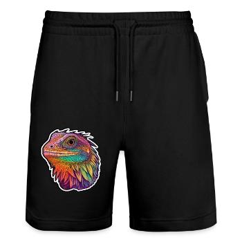 Harmonie lumineuse de Pogona - Short de jogging bio TRAINER Stanley/Stella unisexe - noir - Devant - Nik (191cm) & Marisol (170cm)
