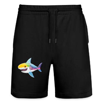 Kawaii Hai - Profondeurs colorées - Short de jogging bio TRAINER Stanley/Stella unisexe - noir - Devant - Nik (191cm) & Marisol (170cm)