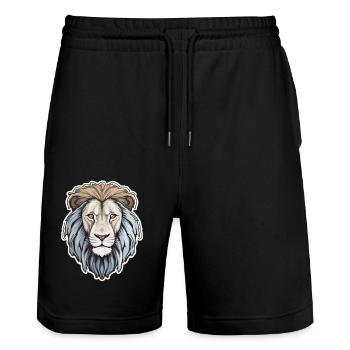 Tête de Lion Crinière de Lion - Short de jogging bio TRAINER Stanley/Stella unisexe - noir - Devant - Nik (191cm) & Marisol (170cm)