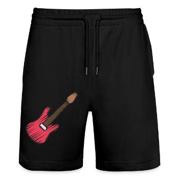 Guitare rouge - Short de jogging bio TRAINER Stanley/Stella unisexe - noir - Devant - Nik (191cm) & Marisol (170cm)