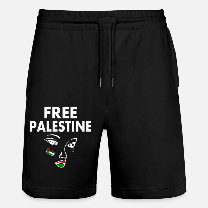 Free palestine - Stanley/Stella Unisex Bio Joggingshorts Trainer - Schwarz