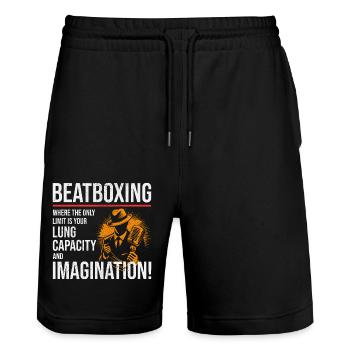 Beatboxing-Kultur Rhythmische Beatbox-Artistik Musik - Stanley/Stella Unisex Bio Joggingshorts Trainer  - Schwarz - Vorne - Nik (191cm) & Marisol (170cm)