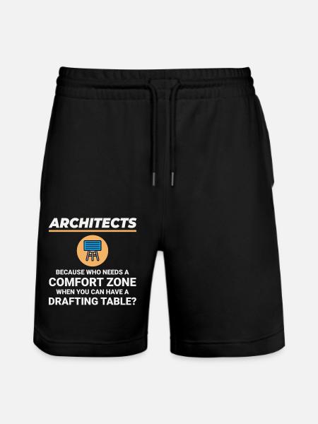 Architect Drafting Table Construction Architecture - Stanley/Stella Trainer Unisex Organic Jogging Shorts - black