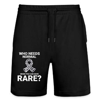 Aufklärung über seltene Krankheiten feiert Seltenheit - Stanley/Stella Unisex Bio Joggingshorts Trainer  - Schwarz - Vorne - Nik (191cm) & Marisol (170cm)
