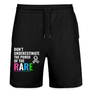 Sensibilisierung für seltene Krankheiten - Stanley/Stella Unisex Bio Joggingshorts Trainer  - Schwarz - Vorne - Nik (191cm) & Marisol (170cm)
