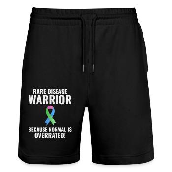 Krieger für seltene Krankheiten stärkt das Bewusstsein - Stanley/Stella Unisex Bio Joggingshorts Trainer  - Schwarz - Vorne - Nik (191cm) & Marisol (170cm)