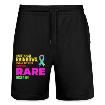 Regenbogen-Unterstützung für seltene Krankheiten schärft das Bewusstsein - Stanley/Stella Unisex Bio Joggingshorts Trainer  - Schwarz - Vorne - Nik (191cm) & Marisol (170cm)