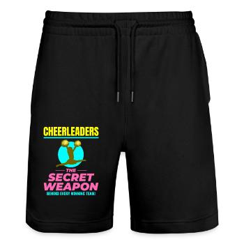 Cheerleader Cheerleading Girl Cheering Cheer Squad - Stanley/Stella Trainer Unisex Organic Jogging Shorts - black - Front - Nik (191cm) & Marisol (170cm)
