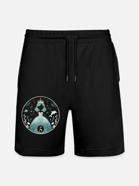 Mermaid Princess Magic - Stanley/Stella Trainer Unisex Organic Jogging Shorts - black