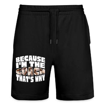 Because I'm The Baseball Coach That's Why - Stanley/Stella Trainer Unisex Organic Jogging Shorts - black - Front - Nik (191cm) & Marisol (170cm)