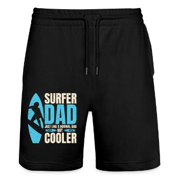 surfer Dad Like A Regular Dad But Cooler - Short de jogging bio TRAINER Stanley/Stella unisexe - noir - Devant - Nik (191cm) & Marisol (170cm)