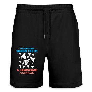 Shark Teeth Collector Fossil Hunting Paleontology - Stanley/Stella Trainer Unisex Organic Jogging Shorts - black - Front - Nik (191cm) & Marisol (170cm)
