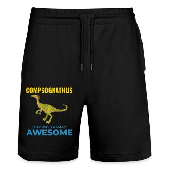 Therizinosaurus Dinosaur Dino Paleontologist - Stanley/Stella Trainer Unisex Organic Jogging Shorts - black - Front - Nik (191cm) & Marisol (170cm)