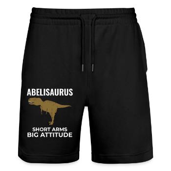 Abelisaurus Dinosaur Dino Paleontologist Fossil - Stanley/Stella Trainer Unisex Organic Jogging Shorts - black - Front - Nik (191cm) & Marisol (170cm)
