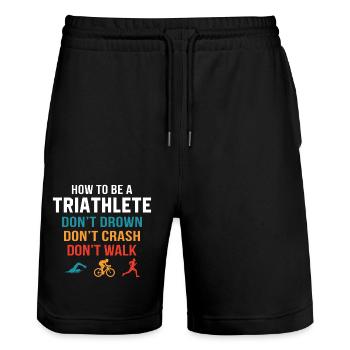 How to be a triathlete - Stanley/Stella Trainer Unisex Organic Jogging Shorts - black - Front - Nik (191cm) & Marisol (170cm)