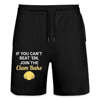 Clam Shell Seashells Collector Beachcomber - Stanley/Stella Trainer Unisex Organic Jogging Shorts - black - Front - Nik (191cm) & Marisol (170cm)