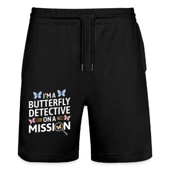 papillons papillons collectionneur d’insectes Entomologie - Short de jogging bio TRAINER Stanley/Stella unisexe - noir - Devant - Nik (191cm) & Marisol (170cm)
