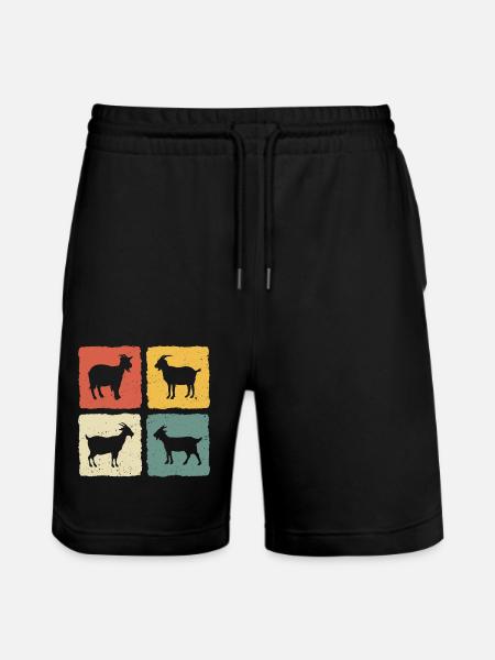 Goats retro t-shirt Goat - Stanley/Stella Trainer Unisex Organic Jogging Shorts - black