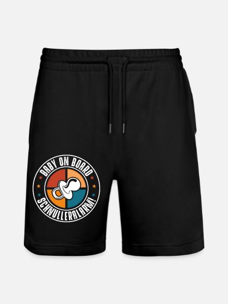 Baby on Board - Stanley/Stella Trainer Unisex Organic Jogging Shorts - black