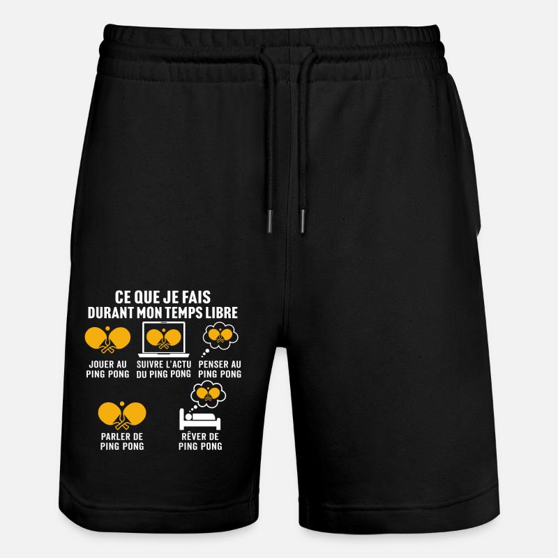 Jouer au Ping Pong - Short de jogging bio TRAINER Stanley/Stella unisexe - noir