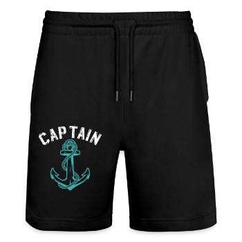 Kapitän Captain Anker - Stanley/Stella Unisex Bio Joggingshorts Trainer  - Schwarz - Vorne - Nik (191cm) & Marisol (170cm)