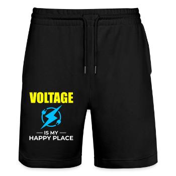 Electrician Humor Electrical Technician Engineer - Stanley/Stella Trainer Unisex Organic Jogging Shorts - black - Front - Nik (191cm) & Marisol (170cm)