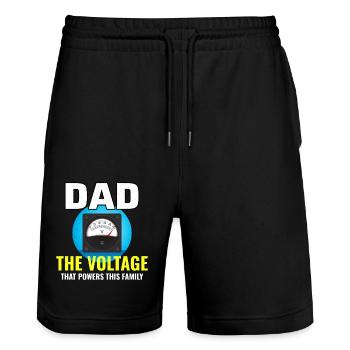 Elektriker Vater Elektrotechniker Ingenieur - Stanley/Stella Unisex Bio Joggingshorts Trainer  - Schwarz - Vorne - Nik (191cm) & Marisol (170cm)