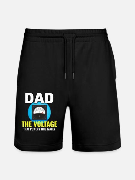 Electrician Dad Electrical Technician Engineer - Stanley/Stella Trainer Unisex Organic Jogging Shorts - black
