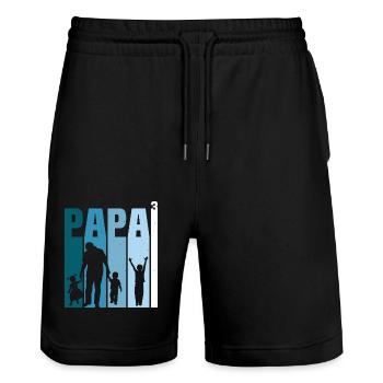 Dad and Three Kids T-Shirt Dad and 3 Sons - Stanley/Stella Trainer Unisex Organic Jogging Shorts - black - Front - Nik (191cm) & Marisol (170cm)