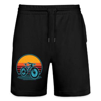 VTT rétro VTT vintage - Short de jogging bio TRAINER Stanley/Stella unisexe - noir - Devant - Nik (191cm) & Marisol (170cm)