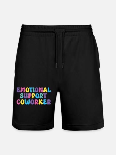 emotional support coworker - Stanley/Stella Trainer Unisex Organic Jogging Shorts - black