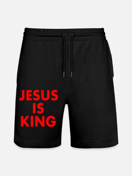 Jesus is king - Stanley/Stella Trainer Unisex Organic Jogging Shorts - black