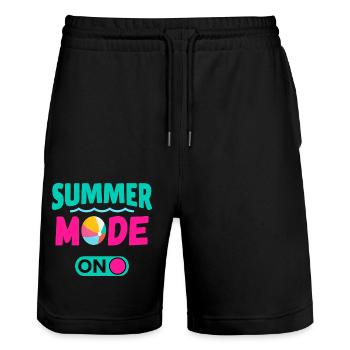 Summer Mode On - Stanley/Stella Trainer Unisex Organic Jogging Shorts - black - Front - Nik (191cm) & Marisol (170cm)