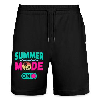 Sommermodus Ein - Stanley/Stella Unisex Bio Joggingshorts Trainer  - Schwarz - Vorne - Nik (191cm) & Marisol (170cm)