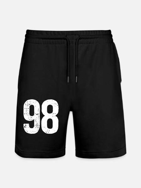 98 Numbers White - Stanley/Stella Trainer Unisex Organic Jogging Shorts - black