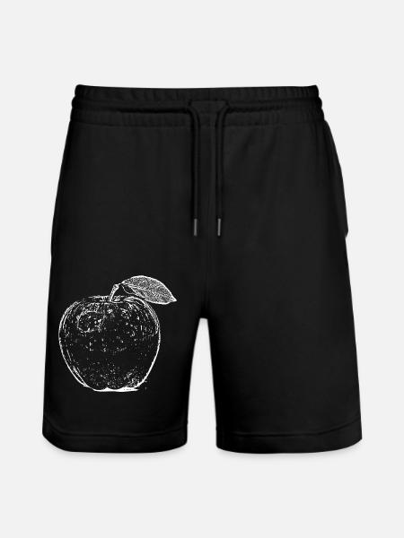 Apple Fruit Hand Drawn - Stanley/Stella Trainer Unisex Organic Jogging Shorts - black