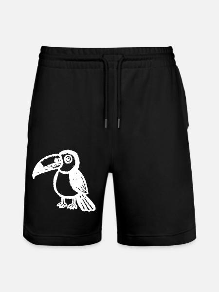 Toucan Bird Exotic - Stanley/Stella Trainer Unisex Organic Jogging Shorts - black
