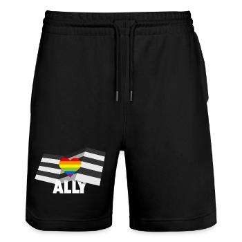 PROUD 2025 Ally - Stanley/Stella Unisex Bio Joggingshorts Trainer  - Schwarz - Vorne - Nik (191cm) & Marisol (170cm)