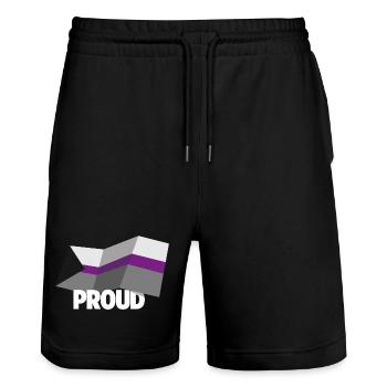 PROUD 2025 Demi - Stanley/Stella Unisex Bio Joggingshorts Trainer  - Schwarz - Vorne - Nik (191cm) & Marisol (170cm)