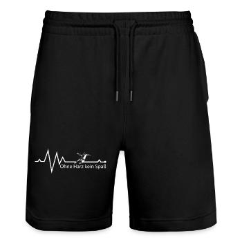Handball T-Shirt mit Spruch - Stanley/Stella Unisex Bio Joggingshorts Trainer  - Schwarz - Vorne - Nik (191cm) & Marisol (170cm)
