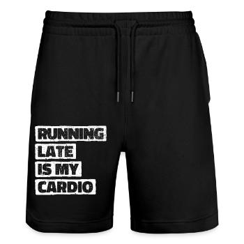 Running Late Is My Cardio - Stanley/Stella Trainer Unisex Organic Jogging Shorts - black - Front - Nik (191cm) & Marisol (170cm)