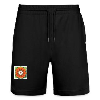 Wunderschöne Mohnblume Strauß - Stanley/Stella Unisex Bio Joggingshorts Trainer  - Schwarz - Vorne - Nik (191cm) & Marisol (170cm)