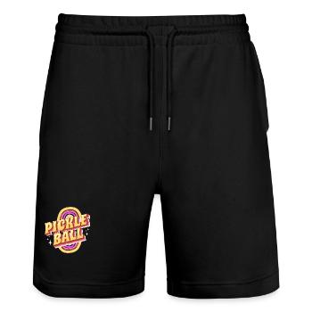 Retro Pickleball Vintage Pickle Ball - Stanley/Stella Unisex Bio Joggingshorts Trainer  - Schwarz - Vorne - Nik (191cm) & Marisol (170cm)
